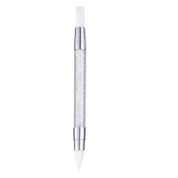 Nail Art Silikonpenna Dual Tip Dotting Penna VIT White