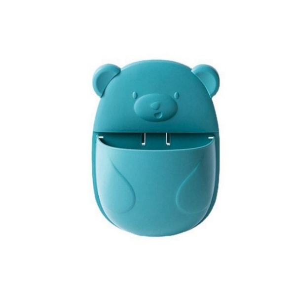 Plastic Bear Tandbørste Holder No Punching Pencil Pen BLÅ blue