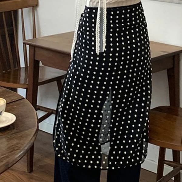 Blonde foldbar halvnederdel i gaze, HVID White