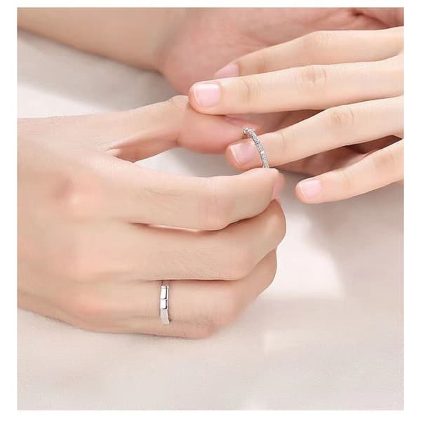 Par Ringe Sølvbelagt Ring SÆT 1 PAR SÆT 1 PAR Set 1 pair