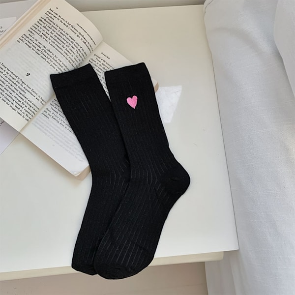 Love Broderi Lolita Strømper Tynde Dame Sokker SORT SORT Black