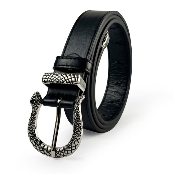 Serpentinläderbälte Snake Pin Spänne Midjeband Midjerem