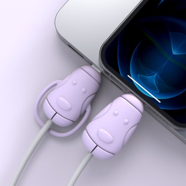 Kabelbeskytter Oplader Kabel Beskyttelsesdæksel GRÅ TYPE TIL Grey TypeC to iOS-TypeC to iOS