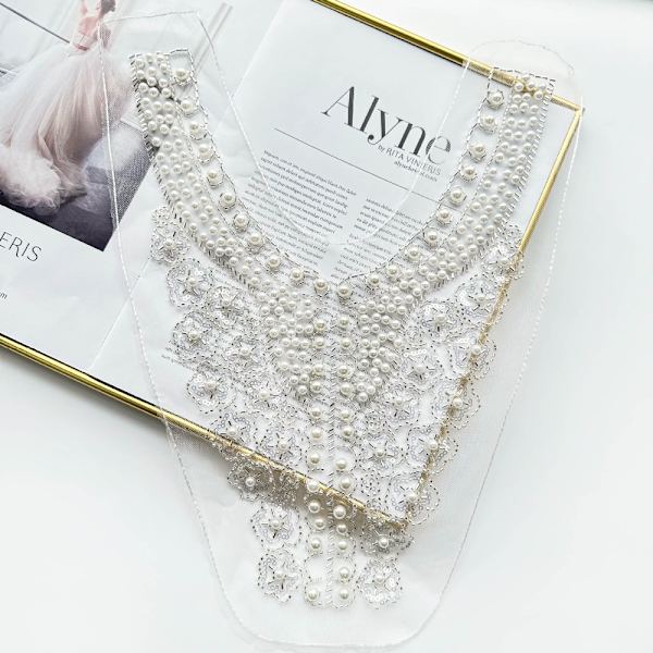 Dame front krage dekorativ krage HVIT White