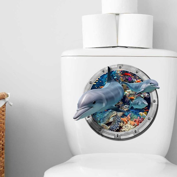 3D Infauna WC-tarrat Vivid Sea Life Decals SHARK SHARK shark