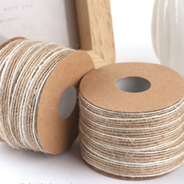 10M/Rull Naturligt Jute Rep Presentförpackning Webbing BRUN Brown