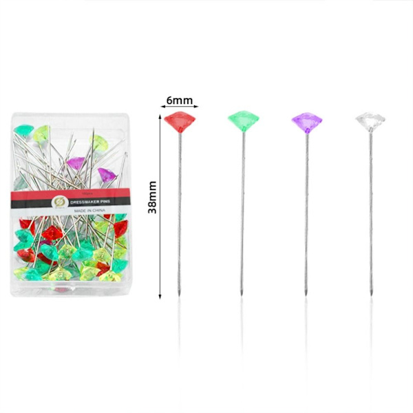 100 Stk Klare Blomsterstifter Diamante Corsages Pin MULTICOLOR multicolor