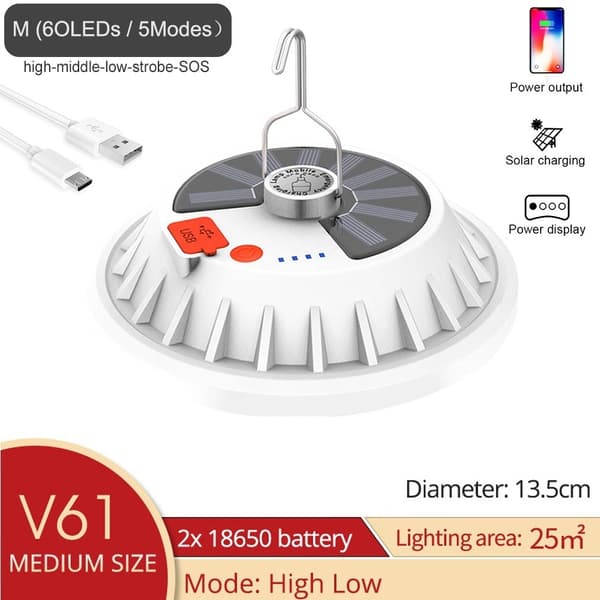 LED Teltlys Solcellelys 60 LED 60 LEDS