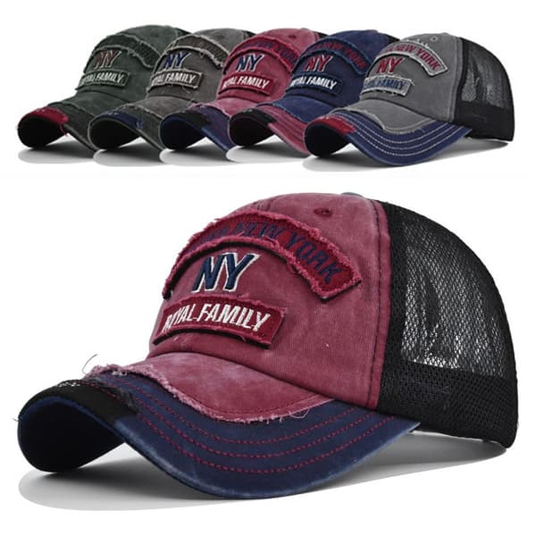 Kirjainbrodeeratut baseball-lippalakit, verkko Snapback-hatut, HARMAA HARMAA grey