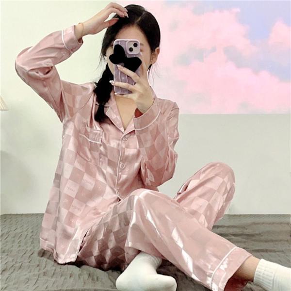 Ice Silk Kotivaatteet Pyjama set PINK M pink M