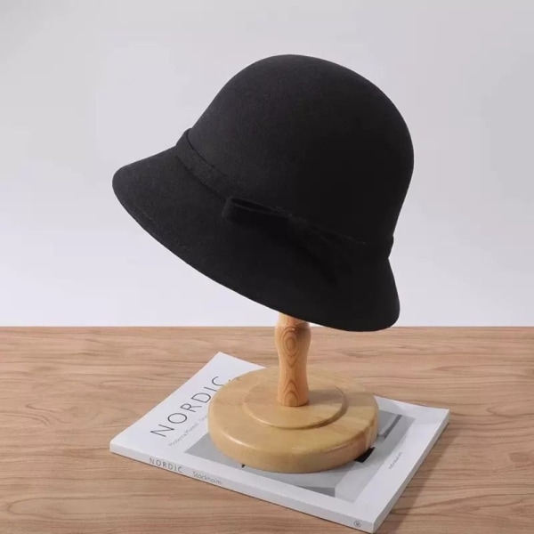 Kvinder Fedoras Bucket Hat SORT black