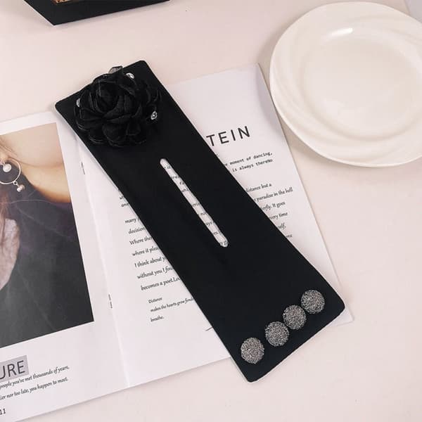 Hårknold Maker Blomster Hårklemme SORT black