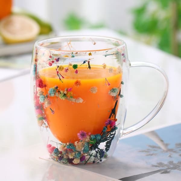 Tørrede Blomster Kop Dobbeltvægget Glas Kop #2 #2
