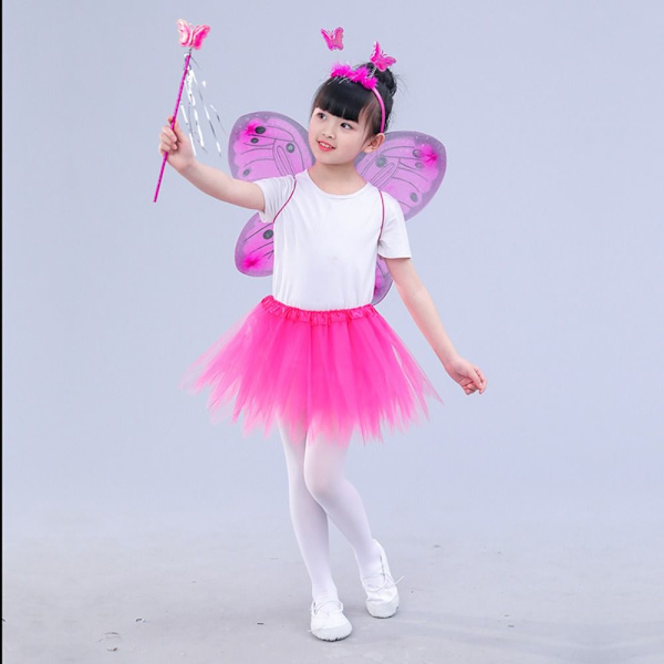 Barn Kostym rekvisita Butterfly Wings set ROSA 3ST/ SET Pink 3Pcs/set-3Pcs/set