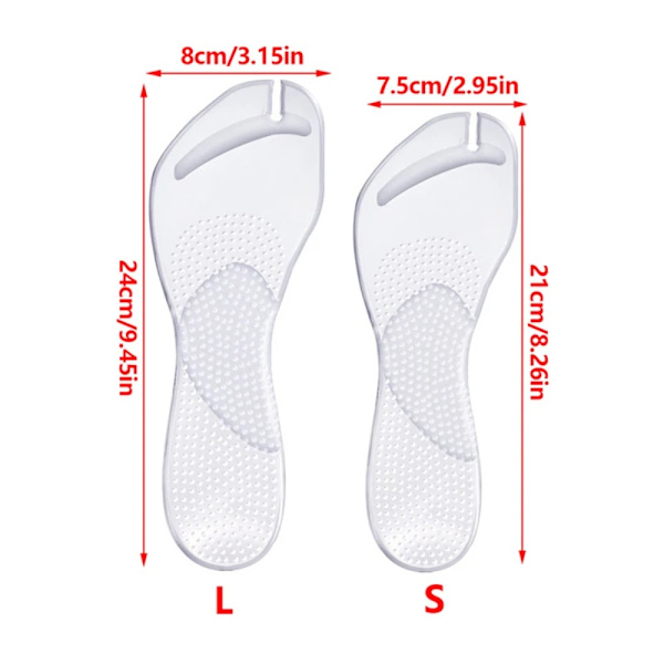 Flip Flop Gel Cushions Pad Skor Grip Pads TRANSPARENT L transparent L