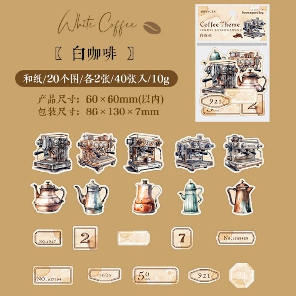 Daglig Planerare Scrapbook Stickers Scrapbook Stickers Kaffe