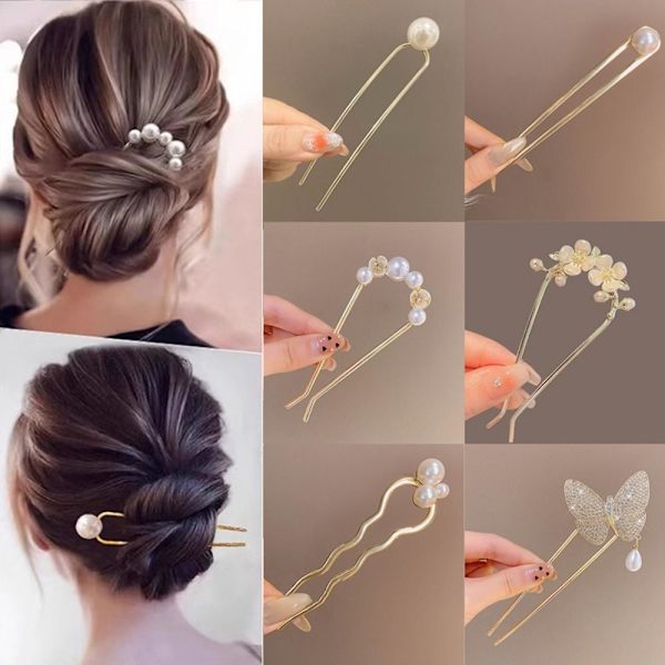 Perle-hårnål Perlevedhæng-hårspænde STYLE 1 STYLE 1 Style 1