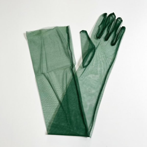Långa genomskinliga handskar Långa genomskinliga handskar MÖRKGRÖN dark green