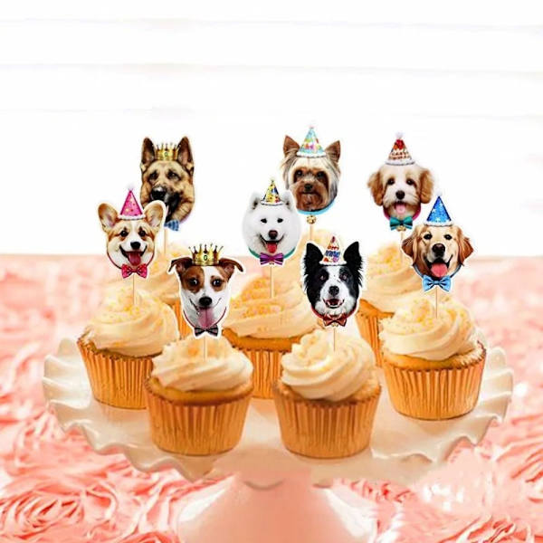 Crown Dog Cat Cake Topper Party Cupcake Toppers CAT CAT Cat