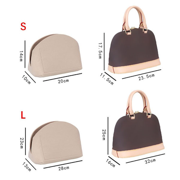 Filtinsatsväska Väskfoder BEIGE L Beige L