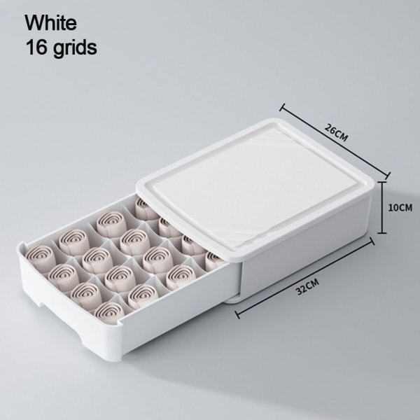 Undertøj BH Opbevaringsboks Sokker Opbevaringsorganisatorer HVID 12 white 12 grids-12 grids