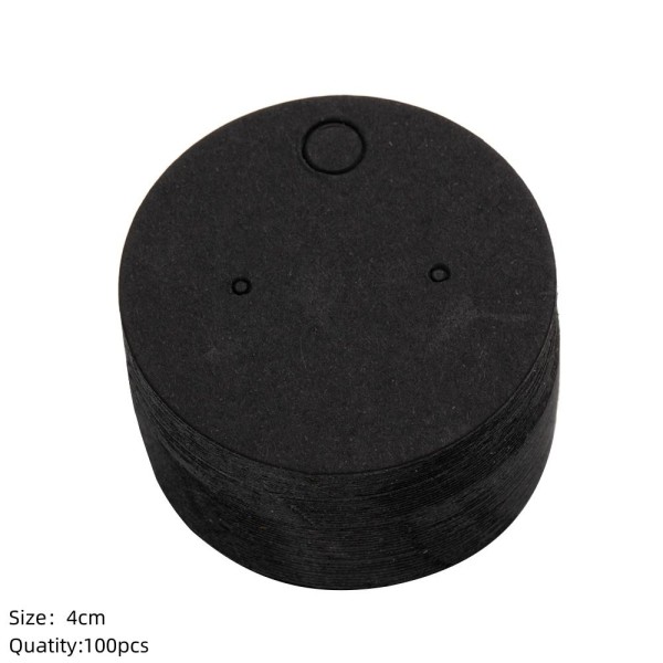 100 stk Displaykort Blank Display Stand RUND SORT RUND SORT Round Black