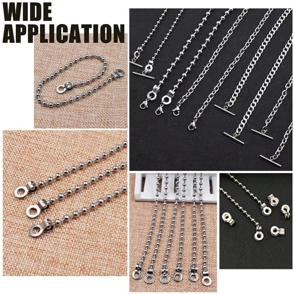 100 stk./pose kuglekædeforbindelser dobbelt ringled 2 mm 2 mm 2mm