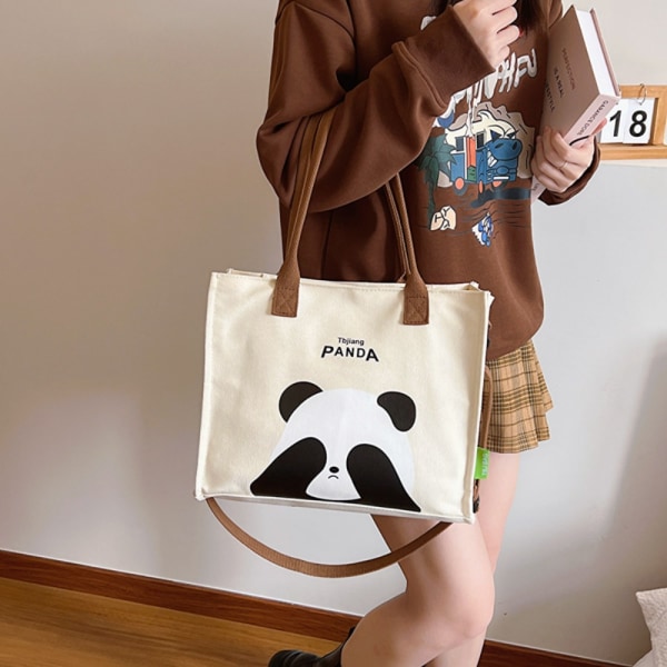 Söt Panda printed axelväska Mode axelväska VIT White
