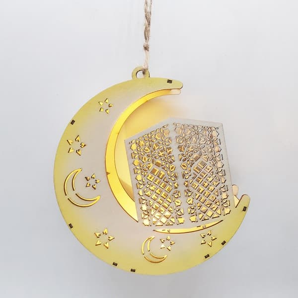 Eid Mubarak Månelampe Hængende Lanterne Vedhæng Træ E E