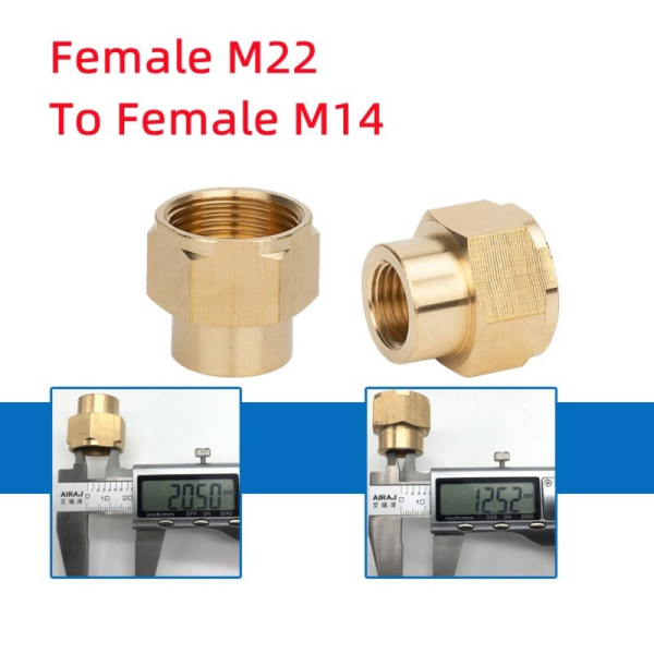 1 stk. slangekobling hann-hun-adapter F22 TIL F14 F22 TIL F14 F22 to F14