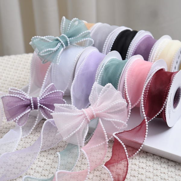 Wrapping Ribbon Pearl Fishtail sideharso VIHREÄ green