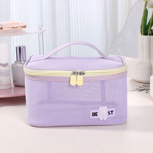 Mesh Taske Makeup Taske LILLA purple