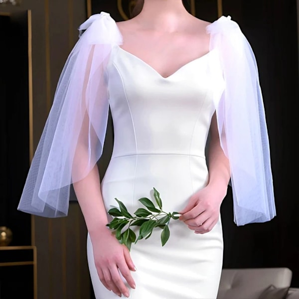 1 Par Spets Sjal Bröllop Cape DEEP IVORY DEEP IVORY Deep ivory