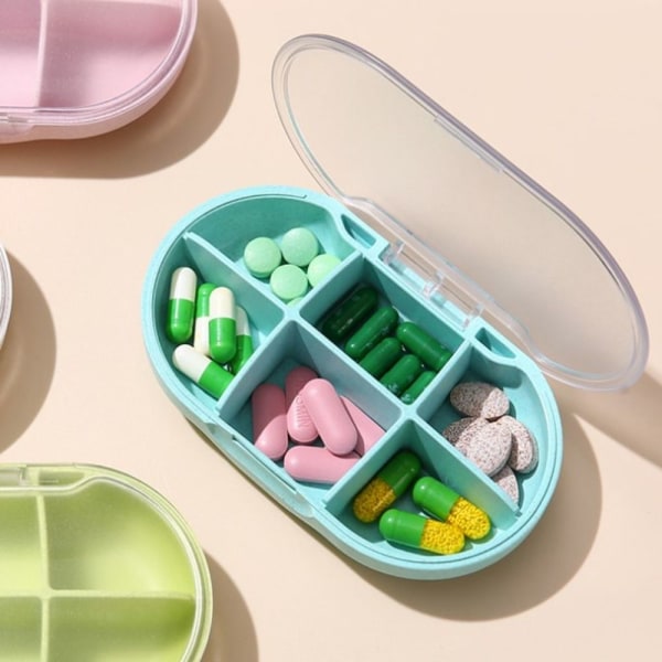 6 Grids PillBox Pills Organizer CASE white