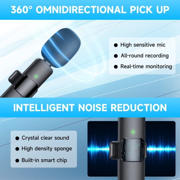 Trådlös Lavalier Mikrofon Mini Mic TYPEC 1TO2 TYPEC 1TO2 TypeC 1to2