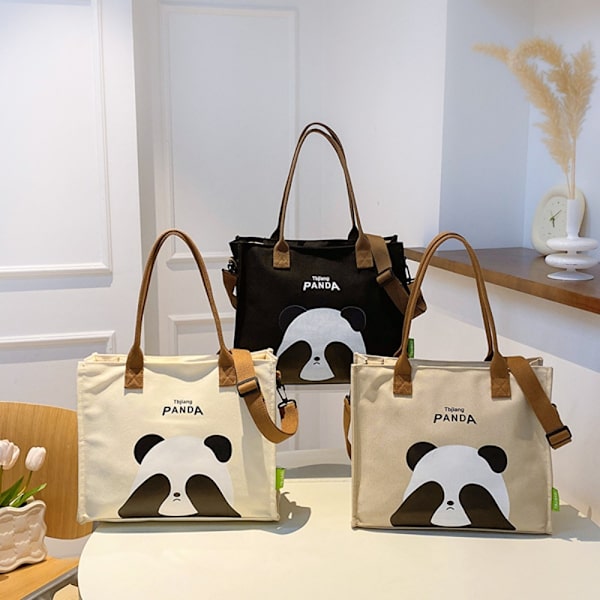 Söt Panda printed axelväska Mode axelväska VIT White