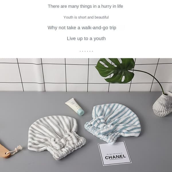 Snabbtorkande hårmössa med rosett, GRÅ grey