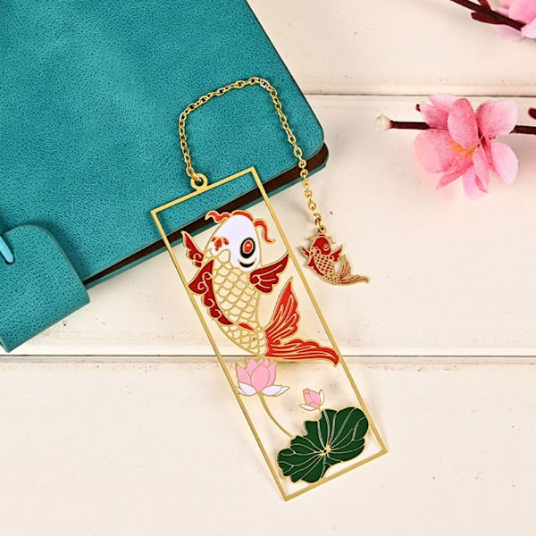 Flamingo Ginkgo bokmärkeshänge metall guld bokmärke 02 02 02