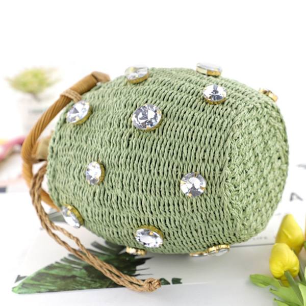 Vand Diamond Grass Woven Bag Håndholdt Rattan Woven Bag BEIGE beige