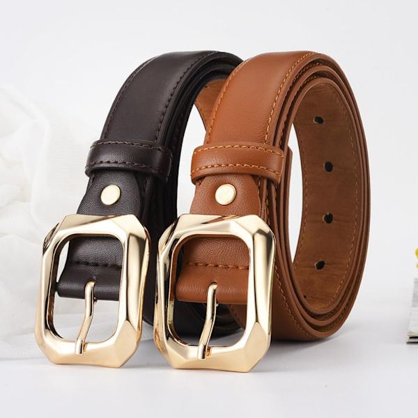 Læder bæltestift Spænde linning CAMEL camel