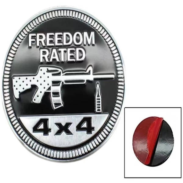 2 st 3D metallemblem 4 X 4 metall bilmärke Frihet