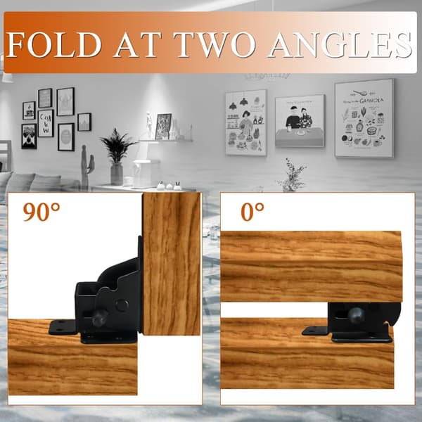 Självlåsande Fällbart Gångjärn Svart Fällbart Bordsbensfäste 2 ST 2PCS