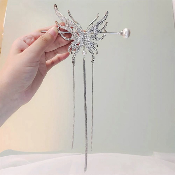 Butterfly Hair Gaffel Tofs Hair Stick SILVER silver