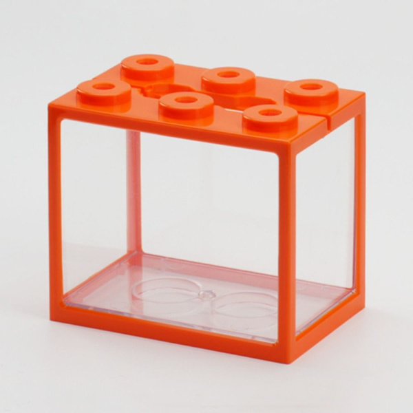Betta Fish Tank Building Block Aquarium ORANGE ORANGE orange