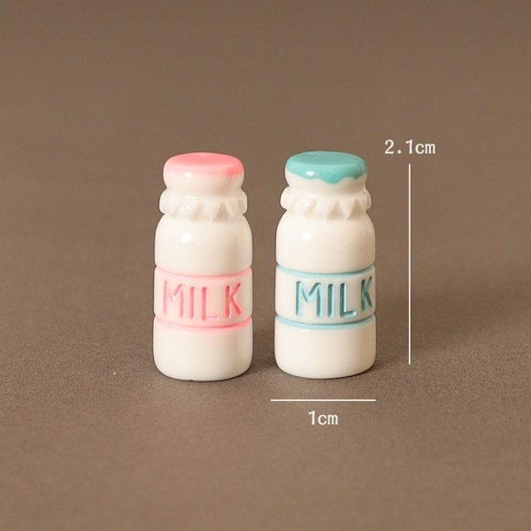5 stk 1/6 melkeflasker Dukkehus Miniatyr BLÅ Blue