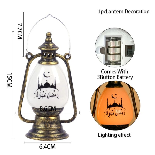 Eid Al Fitr Ramadan Home Lampe BRONZE SØLV BRONZE SØLV