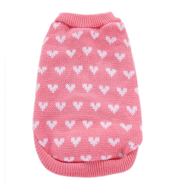 Slim Fit Pet Sweater Heart Pet Sweater PINK Pink