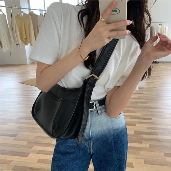 PU Skinnveske Retro Skulderveske HVIT White