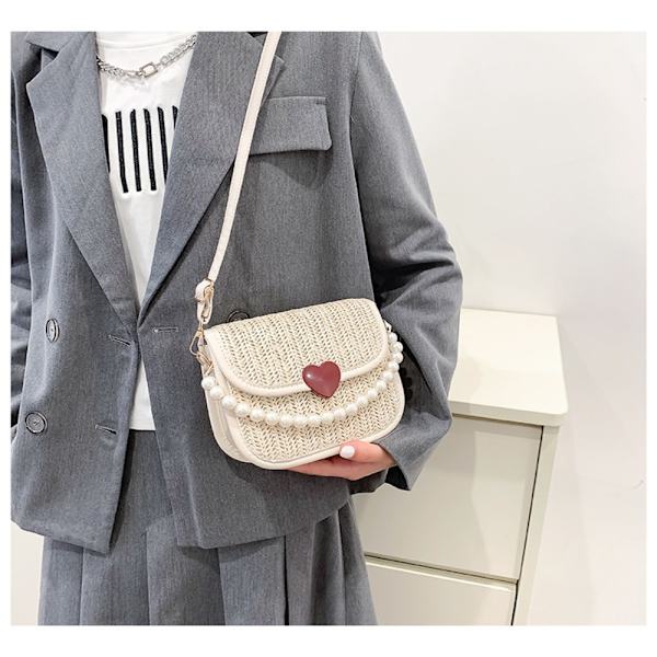 Vävd väska Single Shoulder Crossbody-väska KHAKI khaki