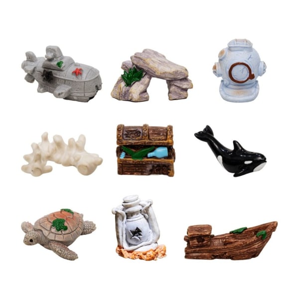 Havsbottenlandskapsprydnader Undervattensminifigurer 2 2 2